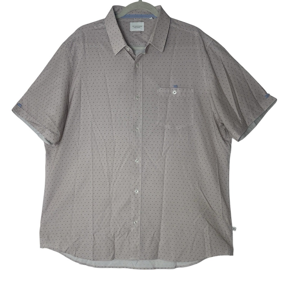 7 Diamonds 4 Way‎ Stretch Shirt Men's 2XL Button Up XXL Short Sleeve Career